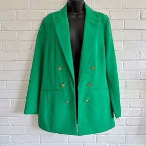 MARC NEW YORK Open Front Green Women's Blazer, SZ L LIKE NEW!